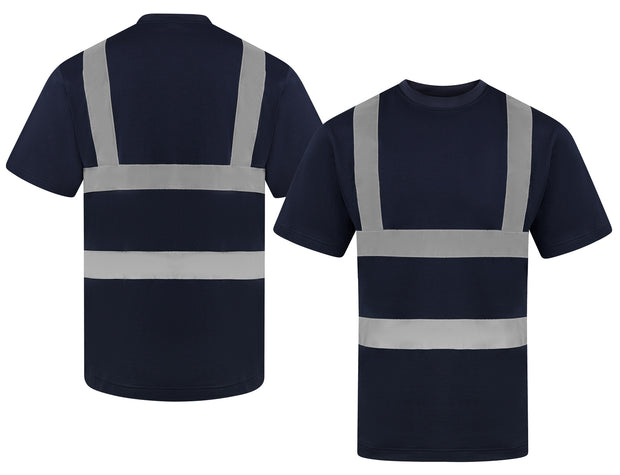 Korntex Hi-Vis T-Shirts "Barcelona" mit 4 Leuchtstreifen und Polycotton // Warnschutz-Shirt in Signalfarben // optional mit Aufdruck