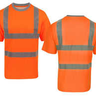 Korntex Hi-Vis T-Shirt Barcelona with 4 reflective stripes and polycotton fabric for enhanced visibility and comfort