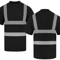 Korntex Hi-Vis T-Shirt Barcelona with 4 reflective stripes and breathable polycotton fabric in safety colors