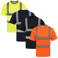 Korntex Hi-Vis T-Shirt Barcelona mit 4 Leuchtstreifen und Polycotton Warnschutz-Shirt in Signalfarben