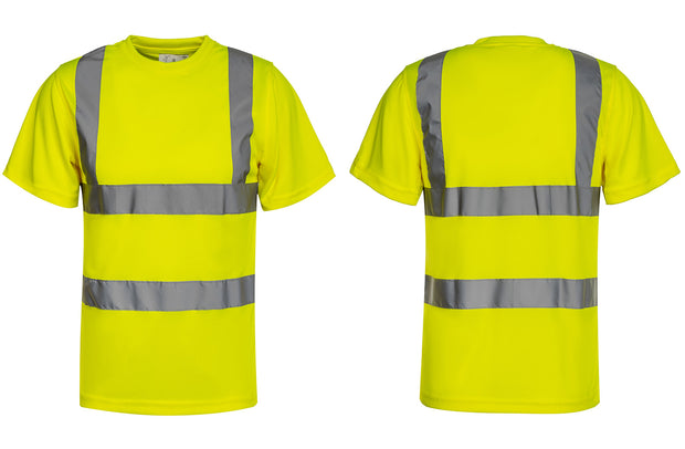 Korntex Hi-Vis T-Shirts "Cordoba" mit 4 Leuchtstreifen und Micro-Polyester // Warnschutz-Shirt in Signalfarben // optional mit Aufdruck