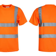 Korntex Hi-Vis T-Shirt Cordoba mit 4 Leuchtstreifen aus Micro-Polyester in Signalfarben, zertifiziertes Warnschutz-Shirt