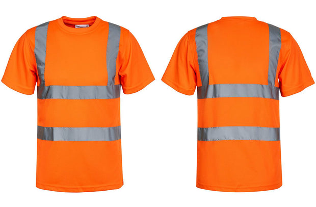 Korntex Hi-Vis T-Shirt Cordoba mit 4 Leuchtstreifen aus Micro-Polyester in Signalfarben, zertifiziertes Warnschutz-Shirt