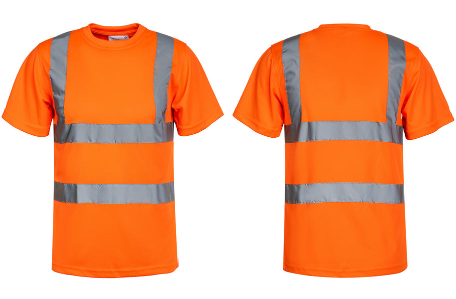 Korntex Hi-Vis T-Shirts "Cordoba" mit 4 Leuchtstreifen und Micro-Polyester // Warnschutz-Shirt in Signalfarben // optional mit Aufdruck