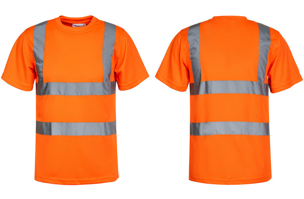 Korntex Hi-Vis T-Shirts "Cordoba" mit 4 Leuchtstreifen und Micro-Polyester // Warnschutz-Shirt in Signalfarben // optional mit Aufdruck