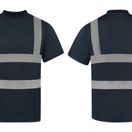 Korntex Hi-Vis T-Shirt Cordoba in signal colors with 4 reflective stripes and optional print on breathable micro-polyester fabric