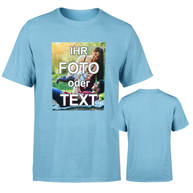 Bedrucktes Unisex T-Shirt aus 100% Baumwolle mit vollfarbigem Druck und individuellem Foto, Text oder Logo