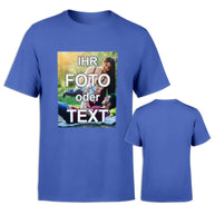 Unisex T-Shirt aus 100% Baumwolle vollfarbig bedruckt mit individuellem Foto, Text oder Logo