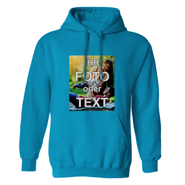 Blauer Sol's Snake Hoodie mit individuell gestaltbarem Foto- oder Textdruck auf der Vorderseite, weiches Baumwoll-Polyester-Mischgewebe, Kapuze und Fronttasche, für Hoodies selbst gestalten.