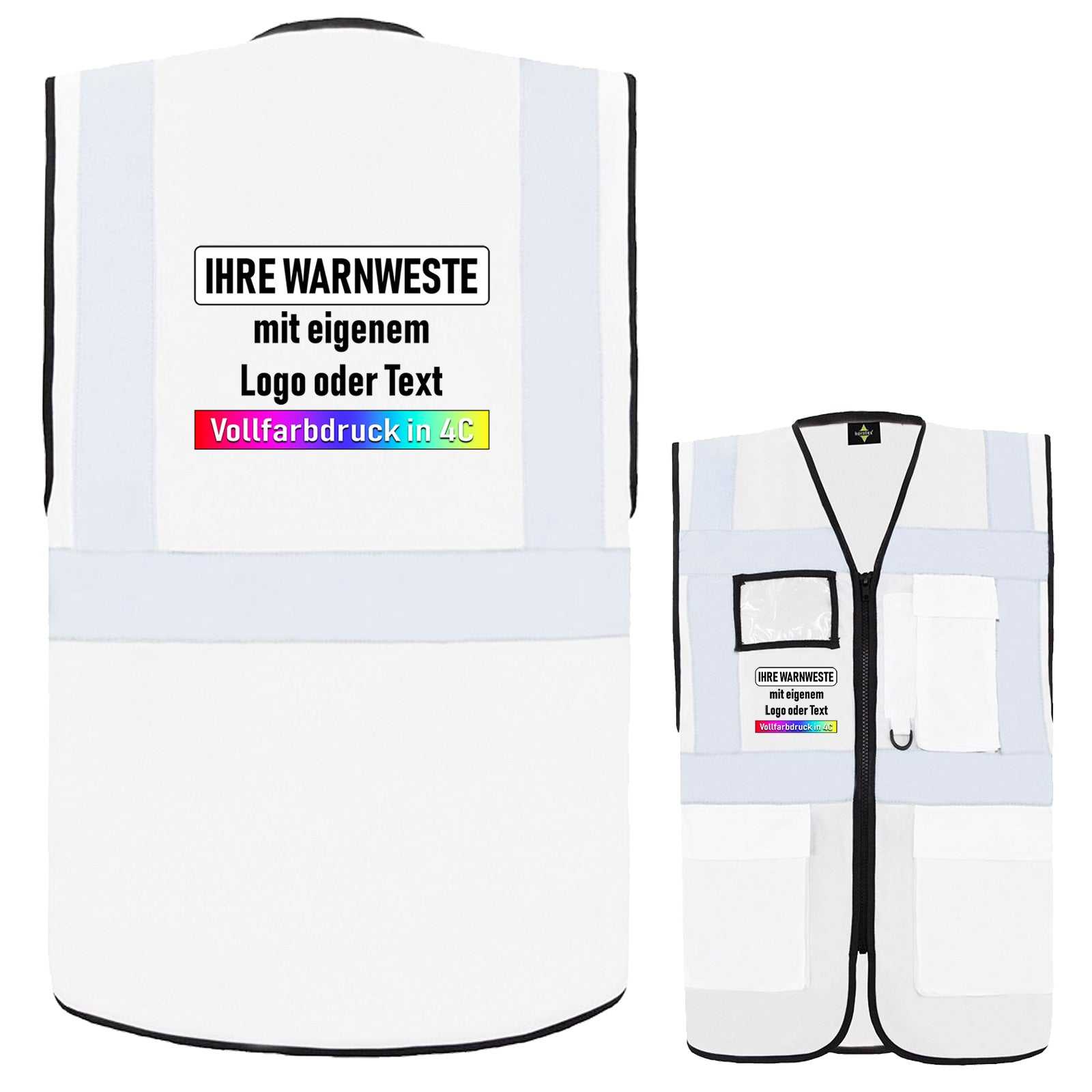 Weiß reflektierende Korntex Comfort-Multifunktionsweste 