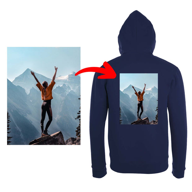 Bedruckte Kapuzenjacke Sol's Stone // Hooded Sweater mit eigenem Foto Text Logo gestalten