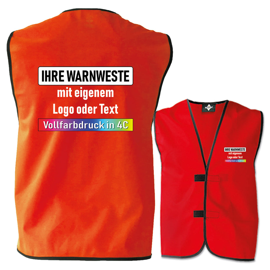 Korntex Kennzeichnungsweste "Leipzig" // Signalwesten ohne Leuchtstreifen // optional mit Druck