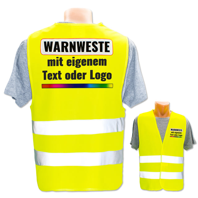 Korntex Kinder-Warnwesten "Aarhus" mit Klett und zwei Leuchtstreifen // Kita (XXS / XS) bis Grundschule (S) // optional mit Druck