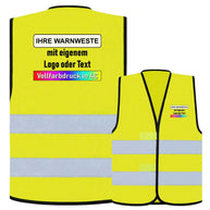 Korntex CO2-neutrale Warnweste KXEVW Paris mit reflektierenden Leuchtstreifen und Klettverschluss, EN ISO 20471 zertifiziert