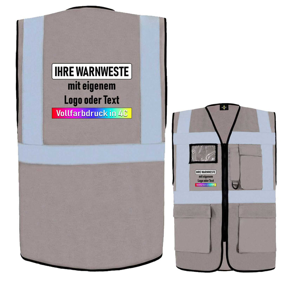 Korntex Comfort-Multifunktionsweste Hamburg mit Reißverschluss, Taschen, Ausweisfenster, Leuchtstreifen, individuell bedruckbar und in vielen Größen und Farben erhältlich