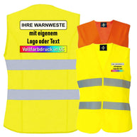 Korntex Frauen-Warnweste Frankfurt mit zwei reflektierenden Leuchtstreifen und Klettverschluss in tailliertem Design