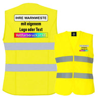 Korntex Frauen-Warnweste Frankfurt mit Reflexstreifen und Klettverschluss, tailliert und zertifiziert nach EN ISO 20471, aus 100% Polyester, optional mit Druck