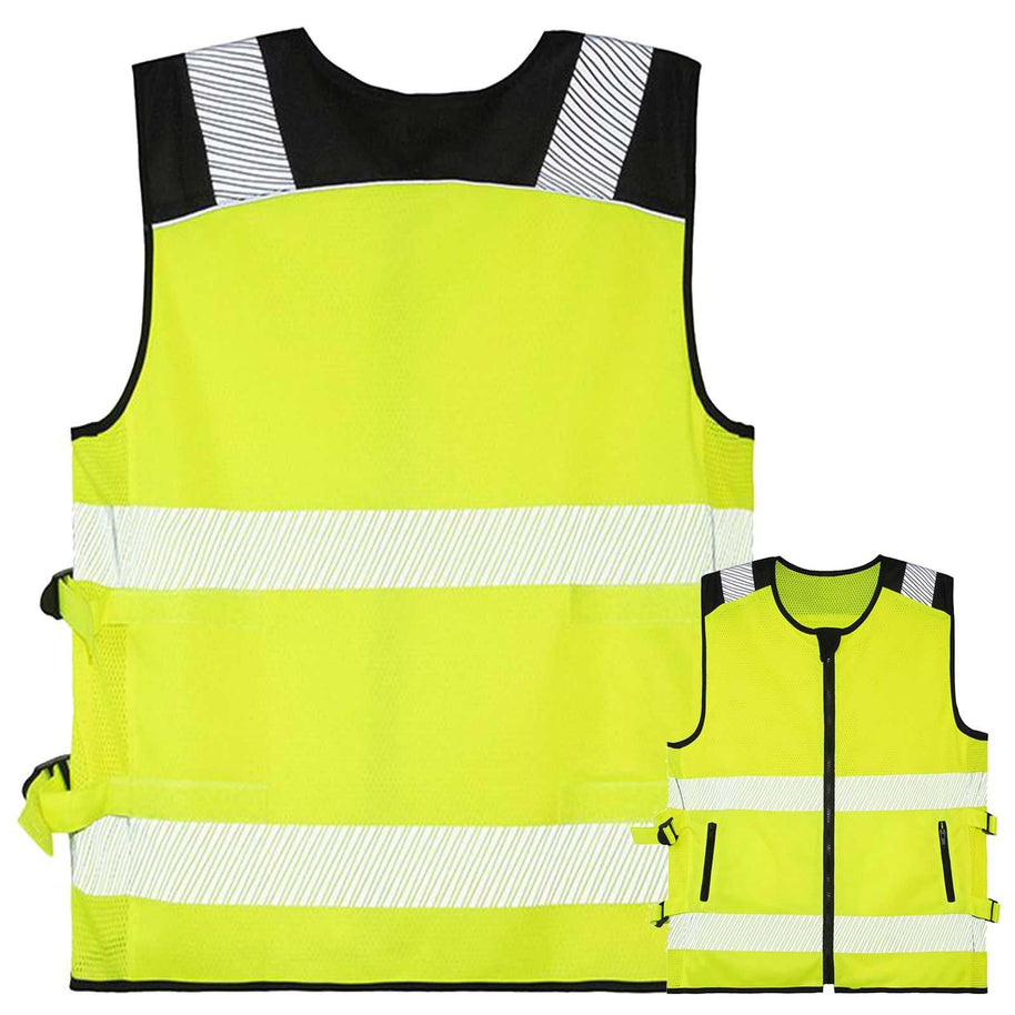 Korntex Hi-Vis Mesh Warnweste „Naxos“ mit Leuchtstreifen und Reißverschluss für Motorradfahrer