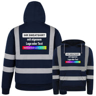 Korntex Hoodie „Cork“ Warnschutz mit vier reflektierenden Leuchtstreifen in Signalfarben und Kordelzugkapuze