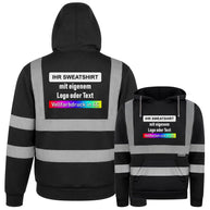 Korntex Hoodie „Cork“ in Signalfarbe mit 4 reflektierenden Leuchtstreifen und Kordelzugkapuze