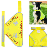Hundewarnweste Buenos Aires mit reflektierenden Streifen und Pfotenaufdruck für verschiedene Hundgrößen