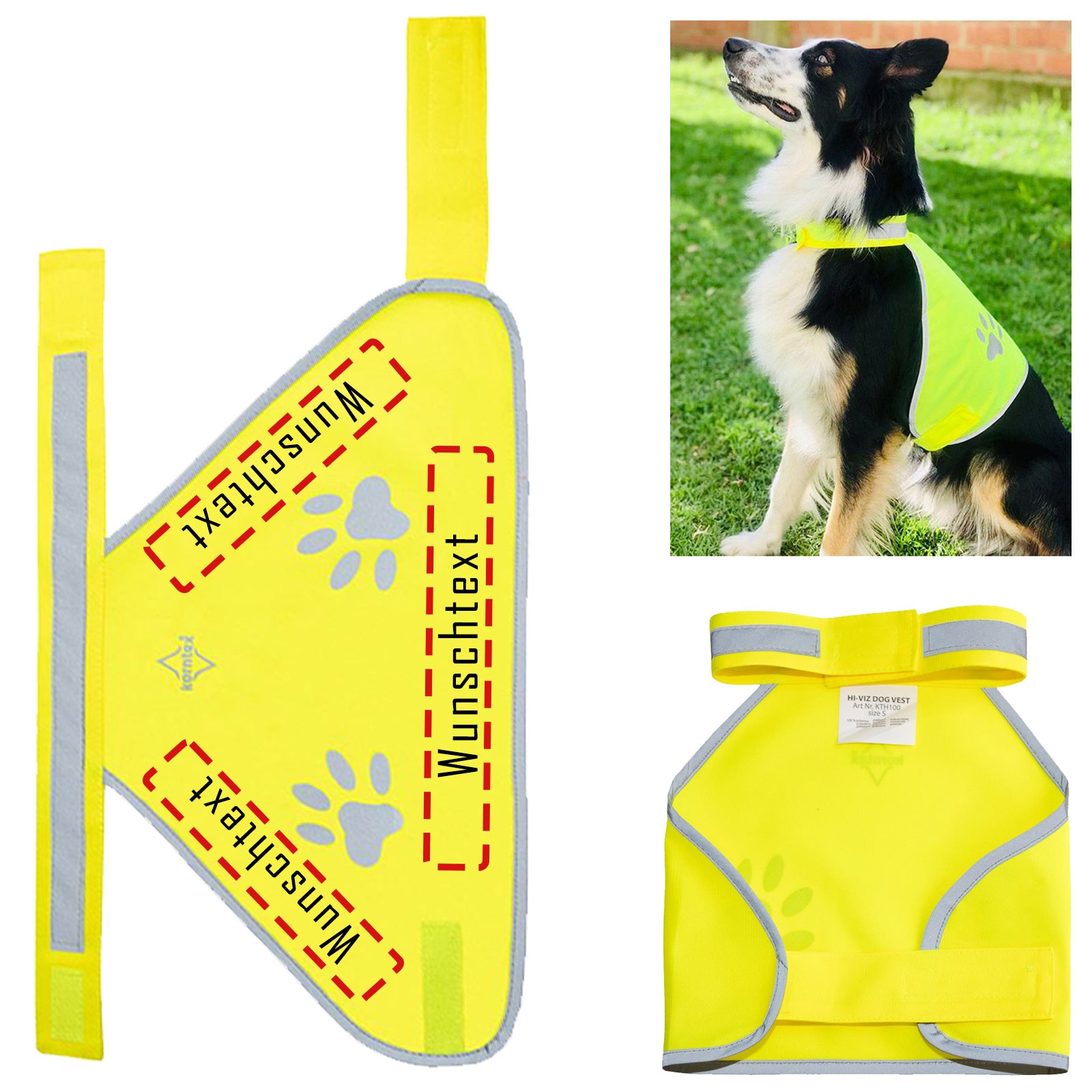 Korntex Hundewarnweste „Buenos Aires“ // verschiedene Hundegrößen // optional mit Wunschtext