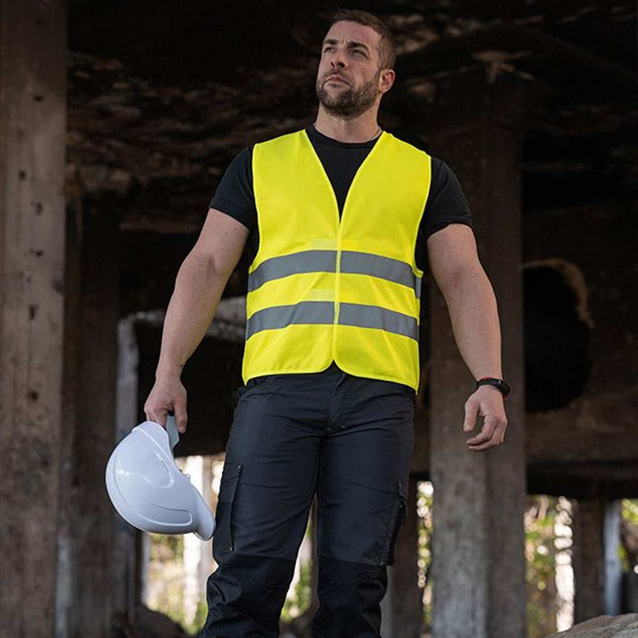 Korntex Warnwesten Freiburg mit zwei Leuchtstreifen und Klettverschluss, EN ISO 20471 zertifiziert