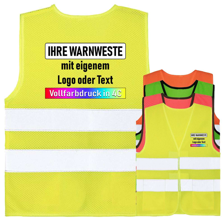 Korntex Kinder Mesh Warnweste Korfu mit reflektierenden Streifen und Klettverschluss