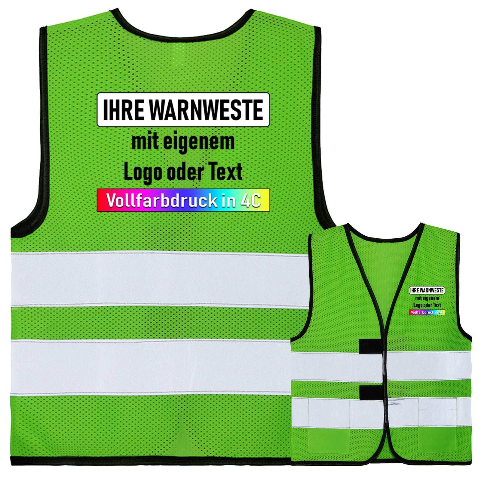 Korntex Kinder Mesh Warnweste „Korfu“ mit Reflexstreifen und Klettverschluss für Kita und Grundschule in verschiedenen Größen