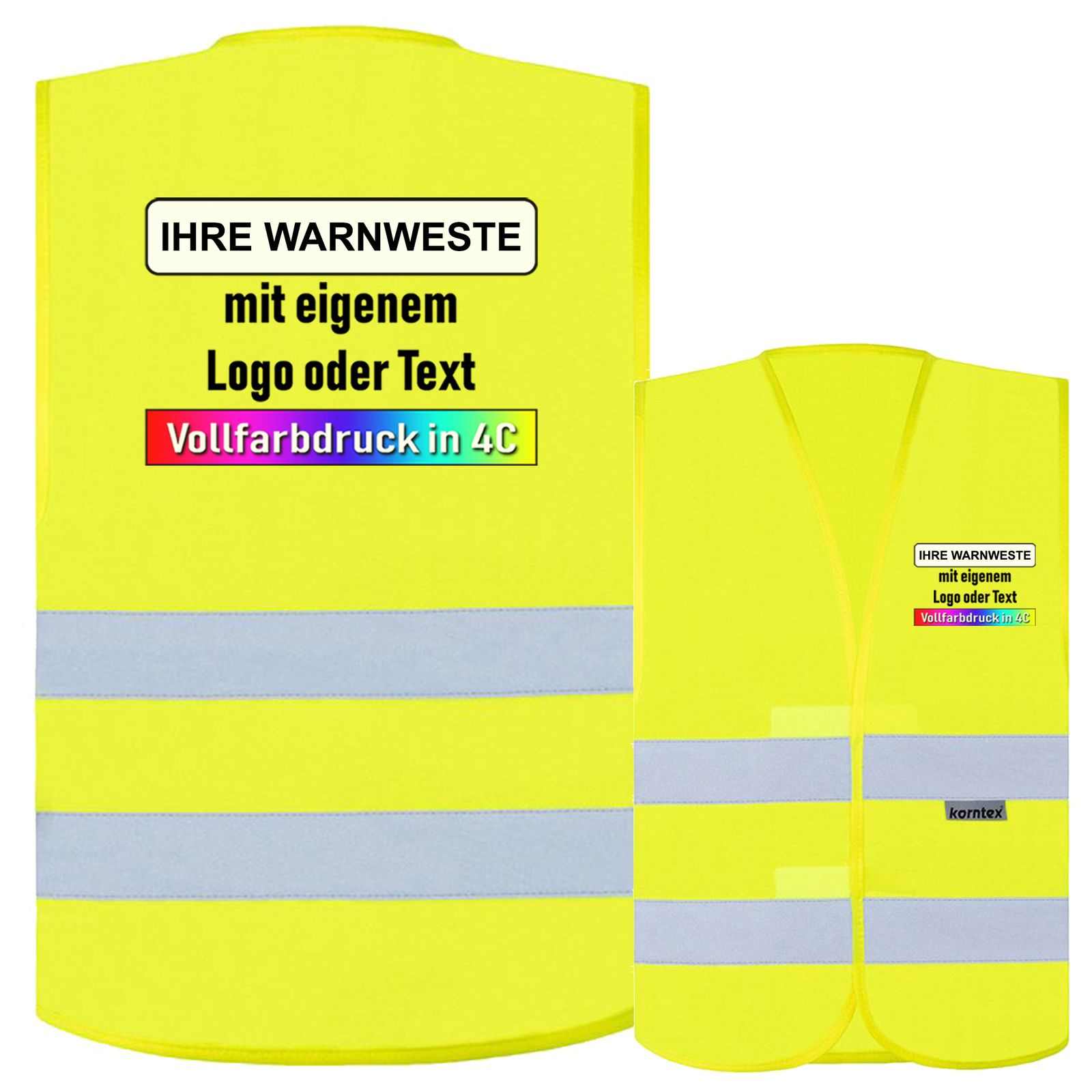 Warnweste Goeppingen aus Baumwollmischgewebe mit reflektierenden Streifen und verstellbaren Klettverschlüssen