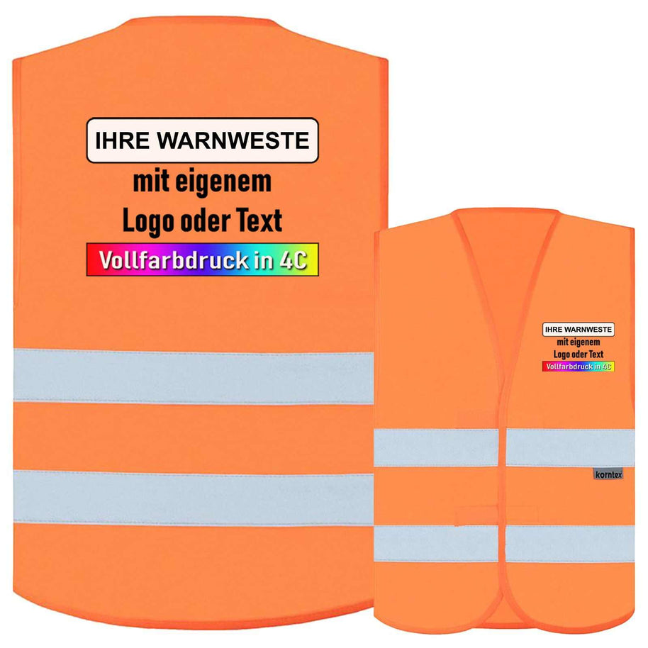 Warnweste Goeppingen aus Baumwollmischgewebe mit reflektierenden Streifen und verstellbaren Klettverschlüssen