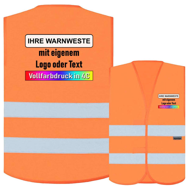 Warnweste Goeppingen aus Baumwollmischgewebe mit reflektierenden Streifen und verstellbaren Klettverschlüssen