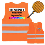 Korntex Mesh Warnweste mit Reißverschluss und drei Leuchtstreifen, komfortabel für Sommer und Outdoor-Einsatz, optional bedruckbar
