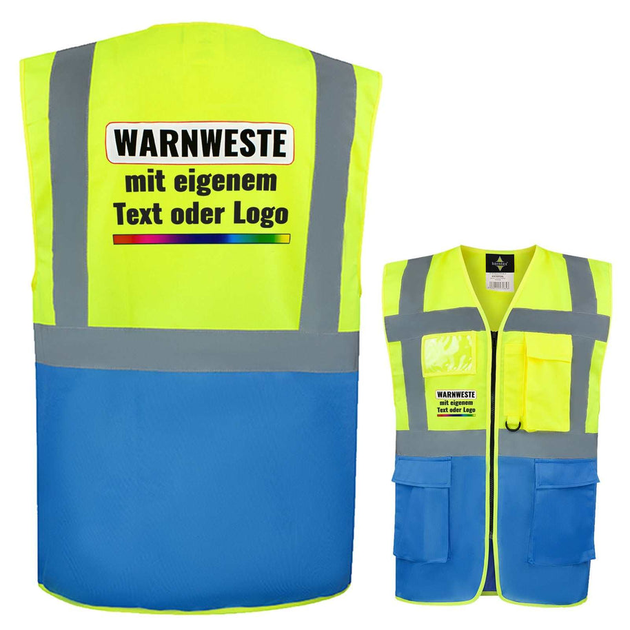 Korntex Multifunktionsweste Berlin mit Taschen, Reißverschluss und Leuchtstreifen in verschiedenen Farben und Größen