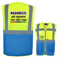 Korntex Multifunktionsweste Berlin mit Taschen, Reißverschluss und Leuchtstreifen in verschiedenen Farben und Größen