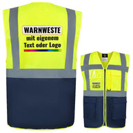Korntex Multifunktionsweste Berlin mit Taschen, Reißverschluss und Leuchtstreifen in verschiedenen Farben und Größen