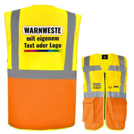 Korntex Multifunktionsweste Berlin mit Taschen, Reißverschluss und Leuchtstreifen in verschiedenen Farben und Größen