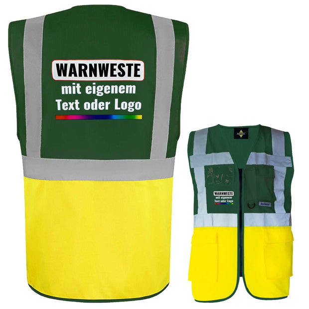 Korntex Multifunktionsweste Berlin mit Taschen, Reißverschluss und Leuchtstreifen in verschiedenen Farben und Größen
