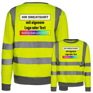 Korntex Sweatshirt „Limerick“ in Signalfarben mit vier reflexstreifen für hohe Sichtbarkeit und robustes Polyester-Material