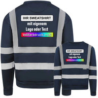 Korntex Sweatshirt Limerick mit 4 reflektierenden Leuchtstreifen in Signalfarben für optimale Sichtbarkeit
