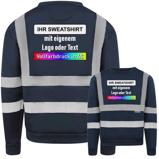 Korntex Sweatshirt Limerick mit 4 reflektierenden Leuchtstreifen in Signalfarben für optimale Sichtbarkeit