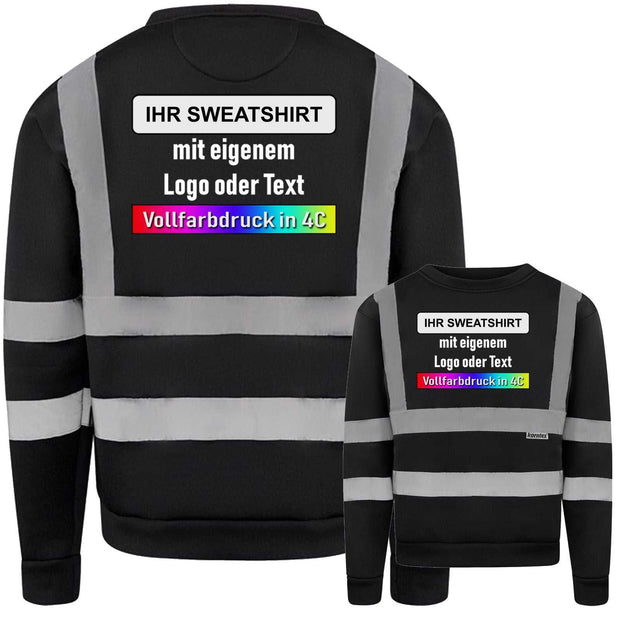 Korntex Sweatshirt „Limerick“ in Warnschutz-Signalfarben mit 4 reflektierenden Leuchtstreifen für hohe Sichtbarkeit