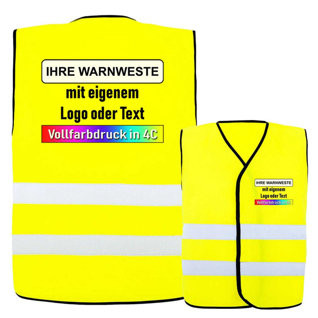 Korntex Warnweste Soltau Comfort-Fit mit zwei Leuchtstreifen und optionalem Druck in vielen Größen und Farben