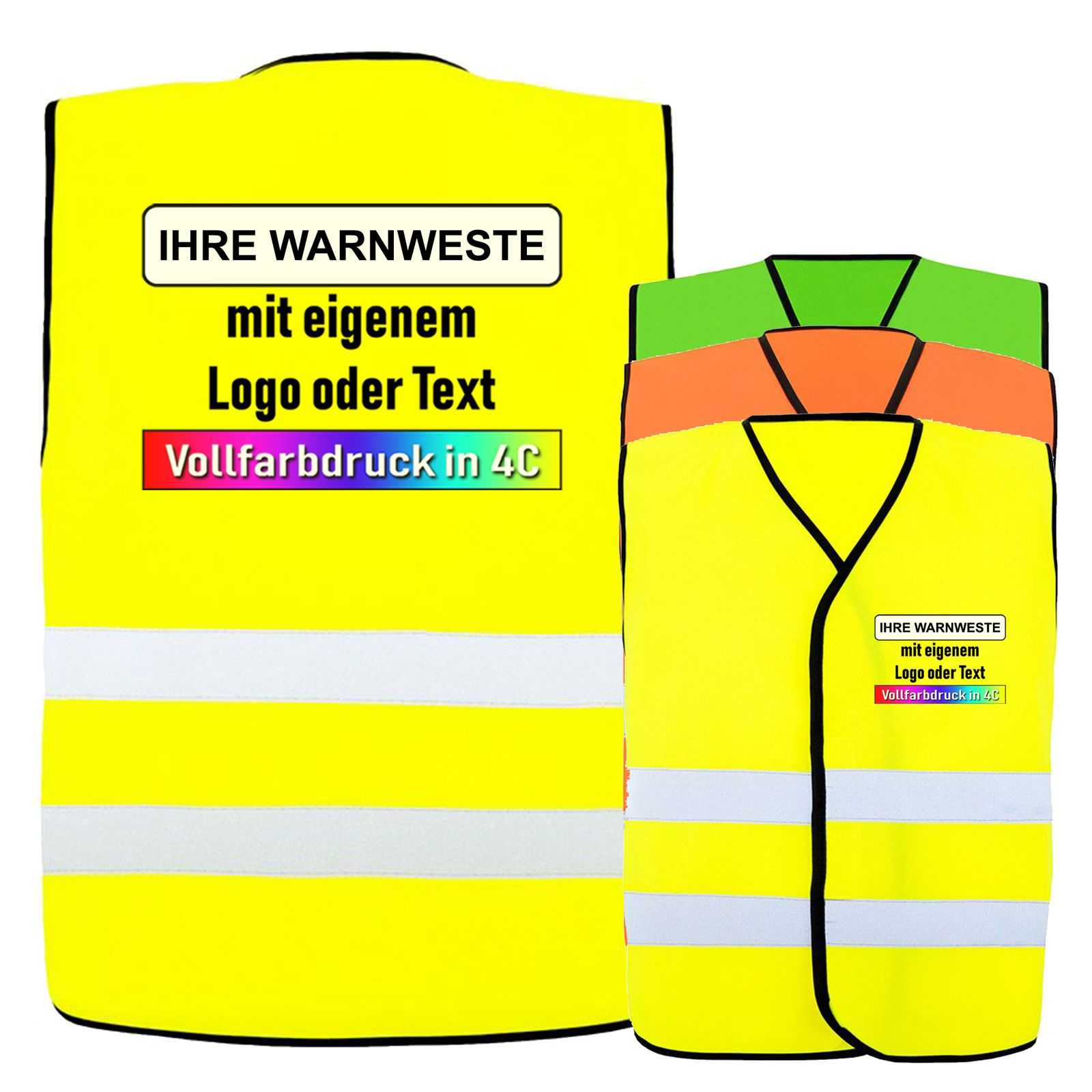 Korntex Warnweste Soltau Comfort-Fit mit schwarzem Saum in vielen Größen und Farben optional bedruckbar