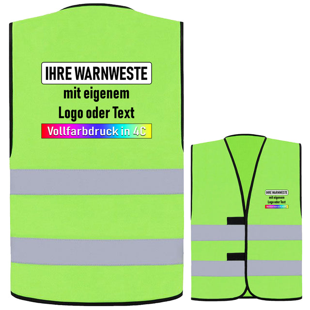 Korntex Warnweste "Dortmund" mit zwei Leuchtstreifen und Klettverschluss // optional mit Druck