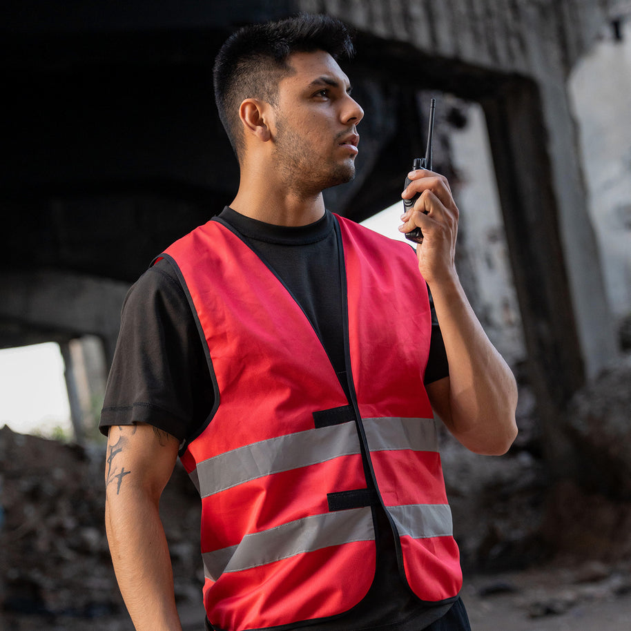 Korntex Warnweste "Dortmund" mit zwei Leuchtstreifen und Klettverschluss // optional mit Druck
