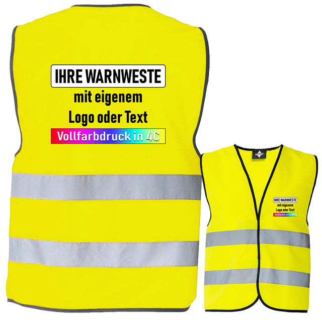 Korntex 2-Streifen Warnwesten "Wolfsburg" mit Sicherheits-Zertifizierung // optional mit Druck