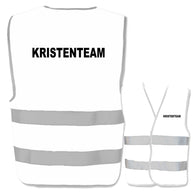 Warnwesten mit Aufdruck Krisenteam in verschiedenen Farben und Größen mit reflektierenden Leuchtstreifen
