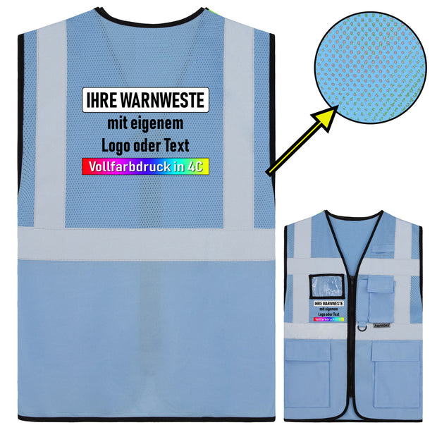Korntex Mesh Multifunktionsweste "Athens" mit Taschen und Reißverschluss // optional mit Druck