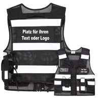 Mesh Tactical Weste „Sparta“ von Korntex mit reflektierenden Streifen und vielseitigen Taschen, individuell bedruckbar und ideal für Security und Einsatzkräfte